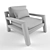 Teak Frame Single Seater Sofa 3D model small image 2