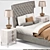 Hayley Hollywood Bed Set with Nightstand & Lamp 3D model small image 2