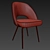 Sleek Cordelia Leather Dining Chair 3D model small image 2