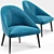 Comfy Blue Armchair | 26"L x 28"W x 30 1/4"H 3D model small image 1