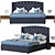 Vintage Classic Bed with Tufted Headboard 3D model small image 1