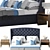 Vintage Classic Bed with Tufted Headboard 3D model small image 2