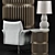 Modern White Lounge Chair & Antique Silver Side Table Set 3D model small image 2