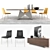 Modern Furniture Set: Gemini Table, Nirvana Chair, and Doride Madia 3D model small image 1