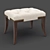 Elegant Mahogany Velvet Ottoman 3D model small image 1