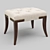 Elegant Mahogany Velvet Ottoman 3D model small image 2