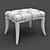 Elegant Mahogany Velvet Ottoman 3D model small image 3