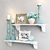 Turquoise Decorative Set: Shelves, Art, Candle Holders & More 3D model small image 2