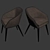 Elegant Aleria Fabric Chair Set 3D model small image 3