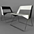  Monochrome Seating: Black & White Chairs 3D model small image 1