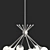 Mid-Century 6-Light Chrome Chandelier 3D model small image 2