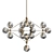 Modo 15-Globe Chandelier: Brass Elegance 3D model small image 1