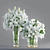 Elegant White Lily Arrangement 3D model small image 1