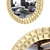 Golden Frame Modern Mirror 3D model small image 2