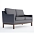 Sleek Leather Sofa: Versatile, Stylish 3D model small image 2
