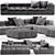 Elegant Leather Sofa by B&B Italia 3D model small image 1