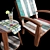 Reclaimed Boat Wood Armchair 3D model small image 2