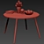 Vintage Parquet Dining Table 75cm 3D model small image 2