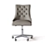 Elegant Pewter Leather Desk Chair 3D model small image 2