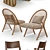 Rustic Rattan & Wicker Chairs 3D model small image 2