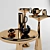 Elegant Brass Spun Tables Set 3D model small image 2