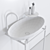 Elegant Oval Washbasin: Monsieur 3D model small image 3