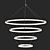 Elegant Halo Chandelier: 4 Rings 3D model small image 1