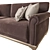 Flanders 3-Seat Sofa: Stylish Comfort for Your Living Room 3D model small image 2