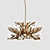 Elegant Golden Antler Chandelier 3D model small image 1