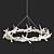 Elegant White Antler Chandelier 3D model small image 1