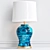 Elegant Chinese Blue Table Lamp 3D model small image 1