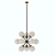 Modern Bistro Chandelier: Antique Brass & White Glass 3D model small image 1