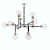 Modern Bistro Chandelier in Polished Nickel 3D model small image 1