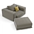 Sleek Chair & Ottoman 3D model small image 1