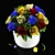 4-Color Rose Flower Bouquet 3D model small image 2