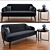 Elegant Minotti Leslie Arm Sofa Set 3D model small image 1