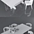 Modern Melrose Dining Chair + Stylish Zepher Dining Table 3D model small image 3