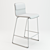 Sleek Steel Stool with Leather Finish 3D model small image 2