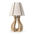 Modern Wood and White Table Lamp 3D model small image 1