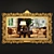 Elegant Carved Gold Mirror 3D model small image 1