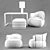 Elegant Trussardi Casa Larzia Armchair 3D model small image 2