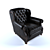 Classic Black Armchair Fit for Lords 3D model small image 1