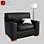 Cozy Comfort Upholstered Twin Armchair Sleeper 3D model small image 1