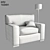 Cozy Comfort Upholstered Twin Armchair Sleeper 3D model small image 3