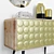 Elegant Mango Wood Dresser with Gold Metal Accents 3D model small image 2
