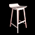 Rustic Wood Counter Stool 3D model small image 3