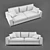 Trussardi Casa Italy: Elegant 3-Seater Sofa 3D model small image 2