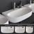 Sleek Moon Collection: Wall-Mounted Ceramic Washbasins 3D model small image 1