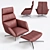 Nautilus Swivel Chair & Ottoman 3D model small image 1