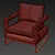 Modern Velvet Armchair 3D model small image 3